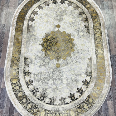 Ковер турецкий Lisa AA610A_IVORY MUSTARD овал