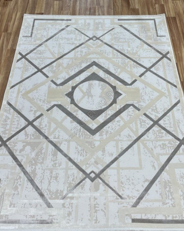 Ковер турецкий MB58A Elexus Olimpos (Бамбуковый шелк, бежевый, серый)