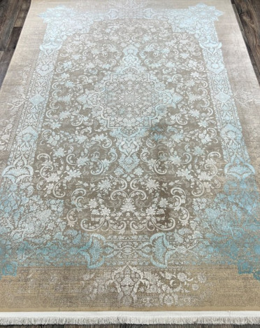 Иранский ковер Iran CLEOPATRA 5235 (Бамбуковый шелк, бежевый, серый, голубой)