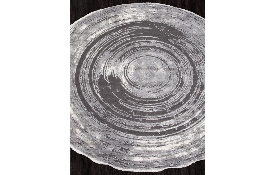 Ковер 00843G - GREY / GREY - Круг - коллекция SAFIR рисунок круги